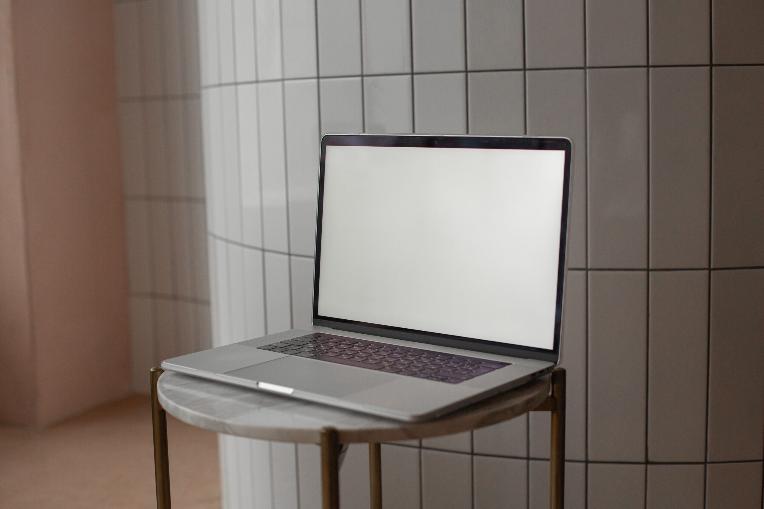 Laptop on desk