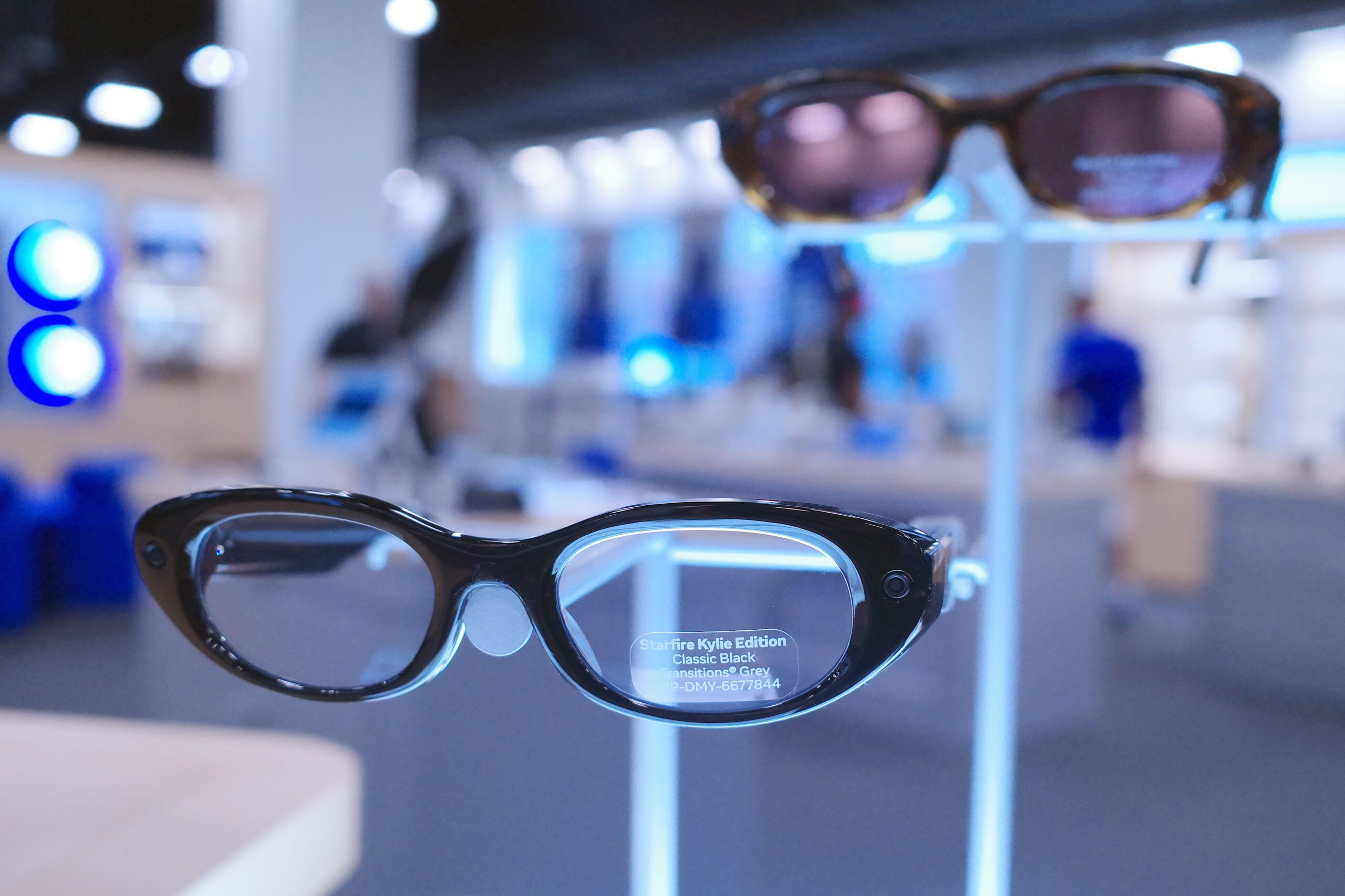 Meta's Kylie edition glasses on display in an electronic store on August 10, 2026 in Downtown Brooklyn in New York City. Meta announced plans to open source its latest AI model, Muse Spark 1.2, and launch Muse Glimmer, a new family of open-source models designed to run on laptops, as it competes with rivals OpenAI and Anthropic.