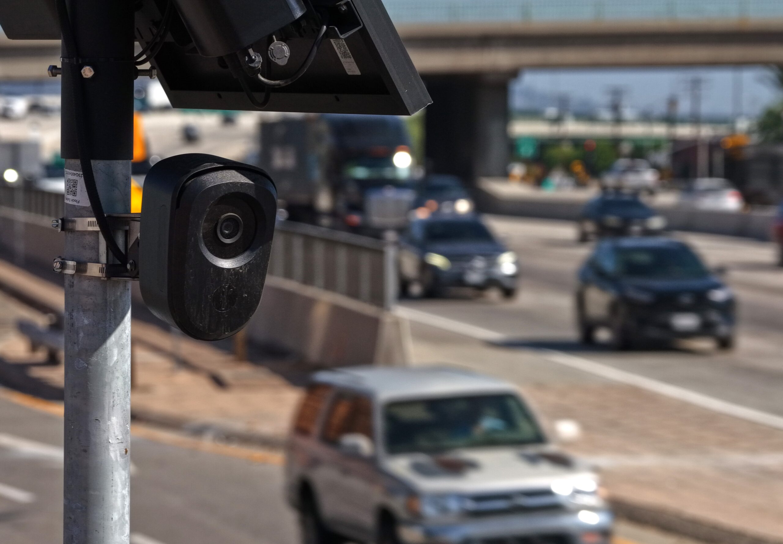 a flock camera on a pole