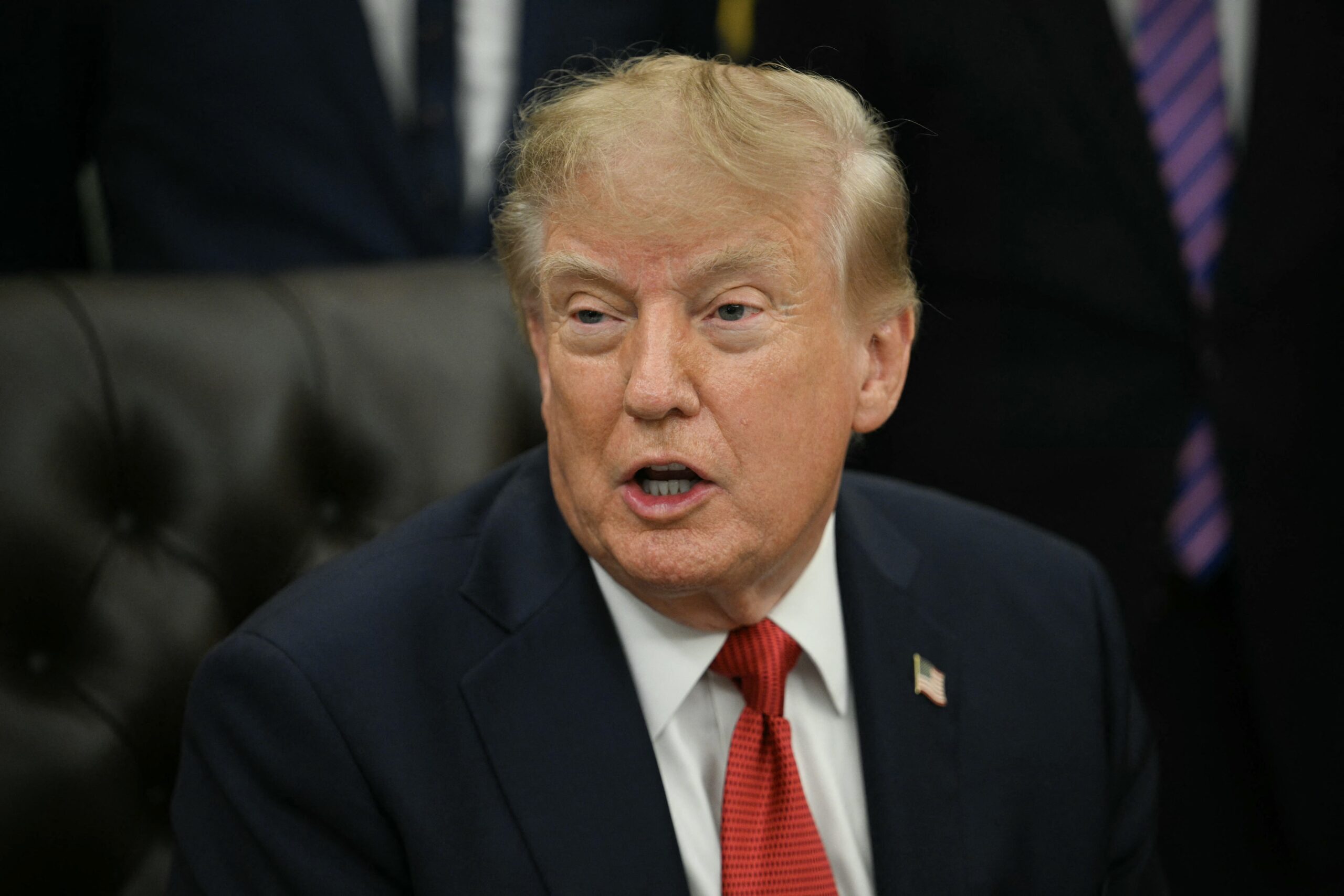 US President Donald Trump speaks about healthcare in the Oval Office of the White House