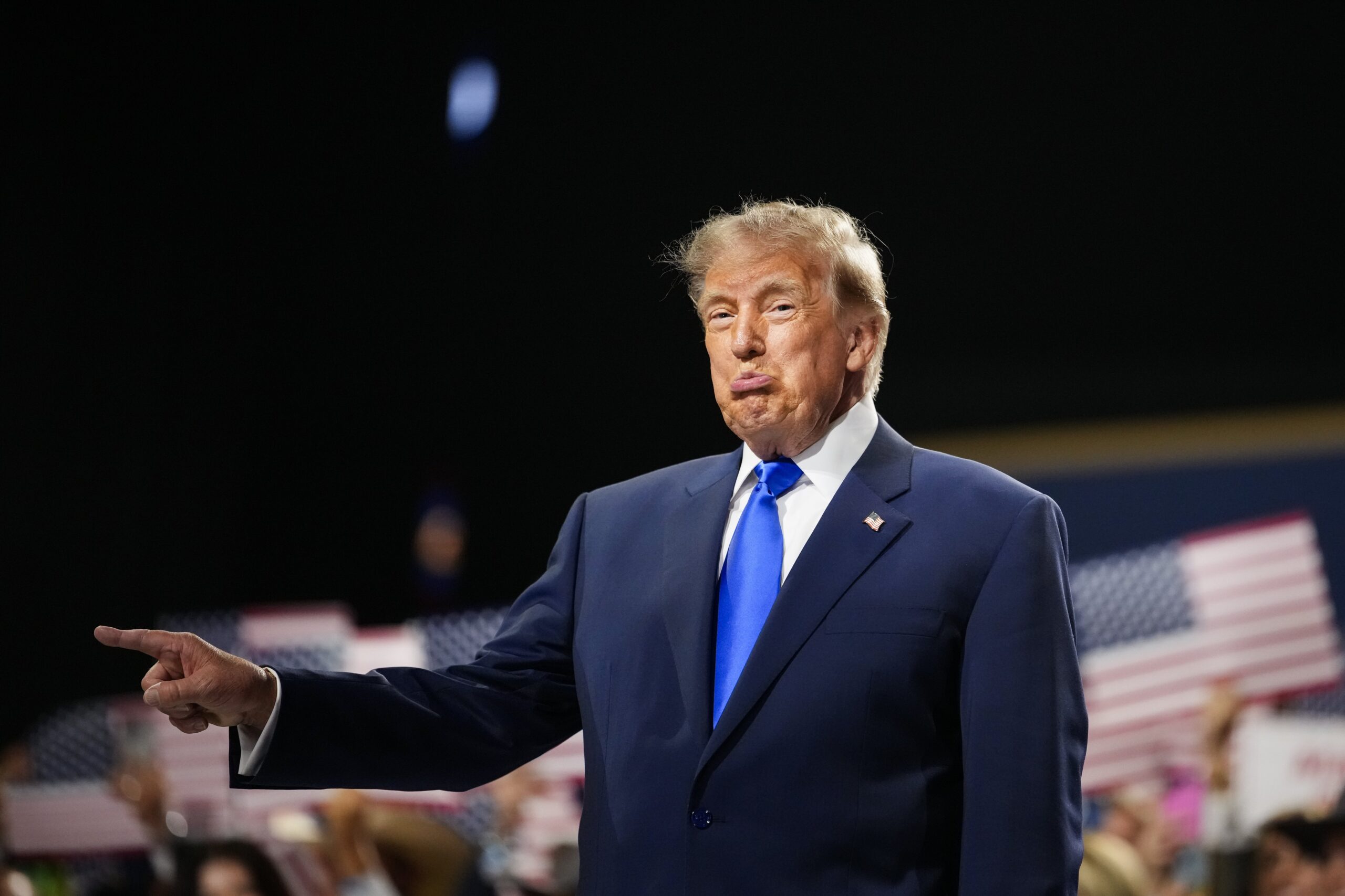 donald trump pouting and pointing