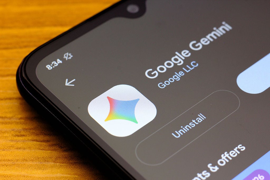 Google Gemini app logo on phone screen