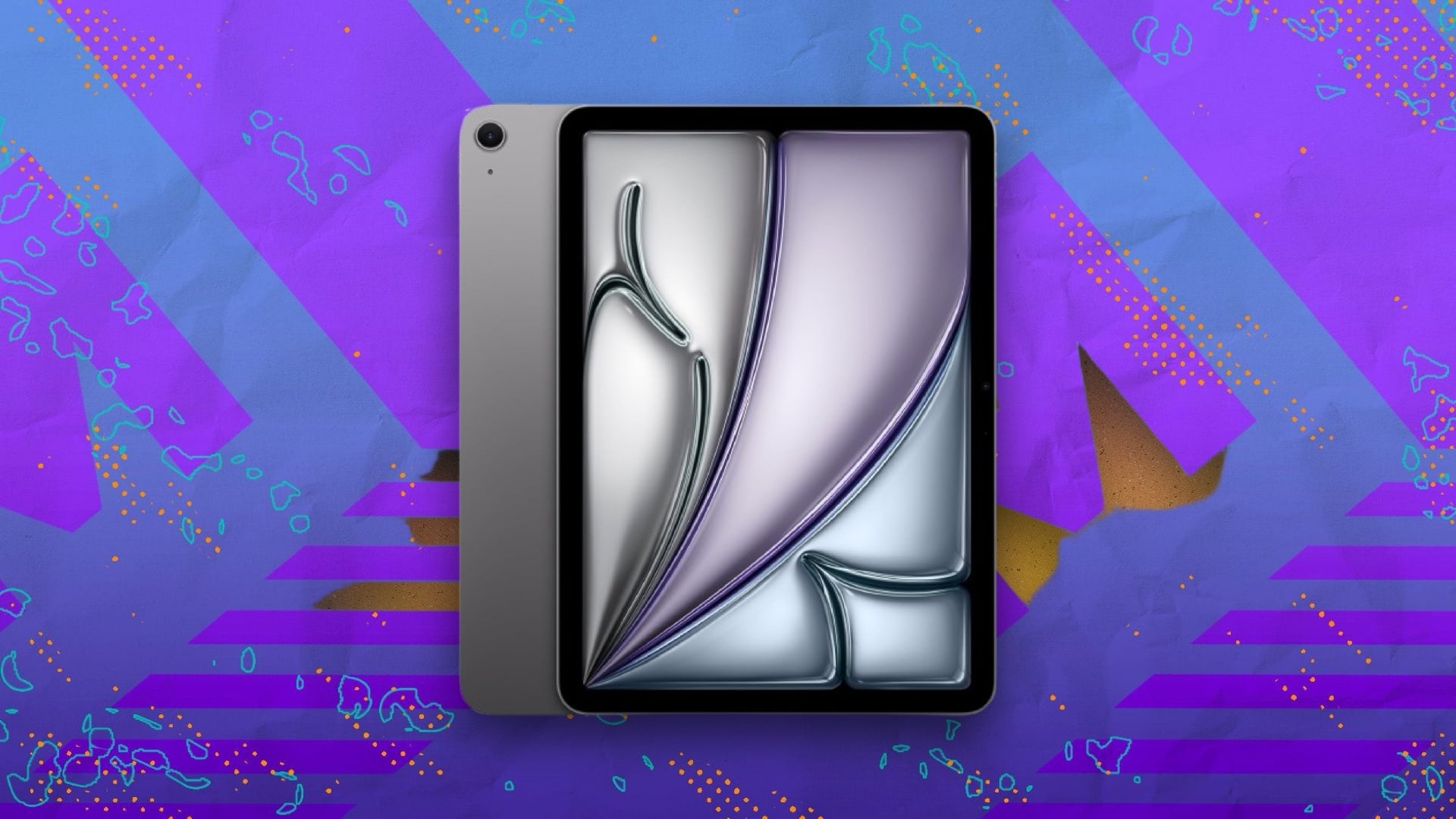 Apple iPad Air on purple background