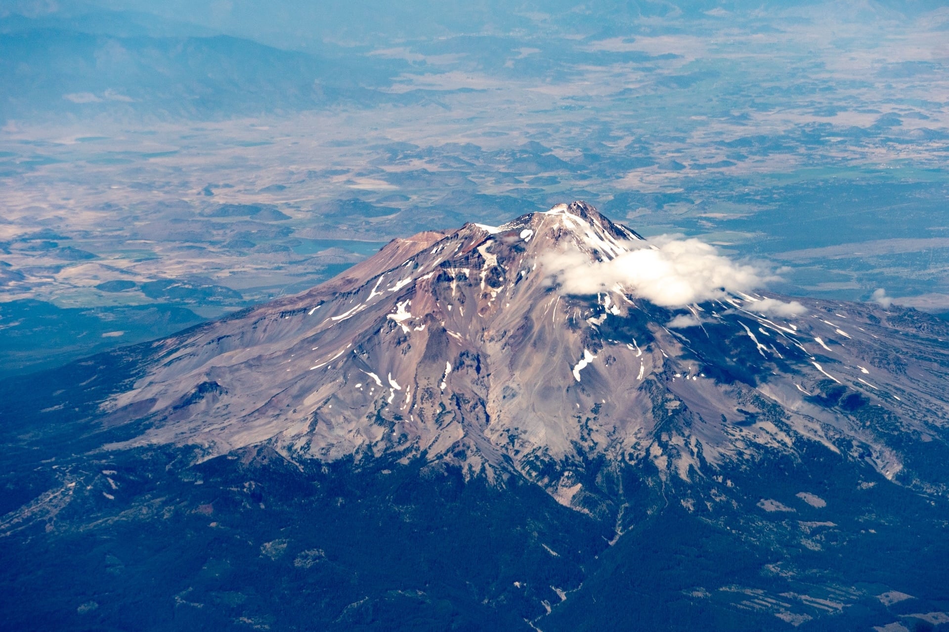 Aerial view of Mt. Shasta.