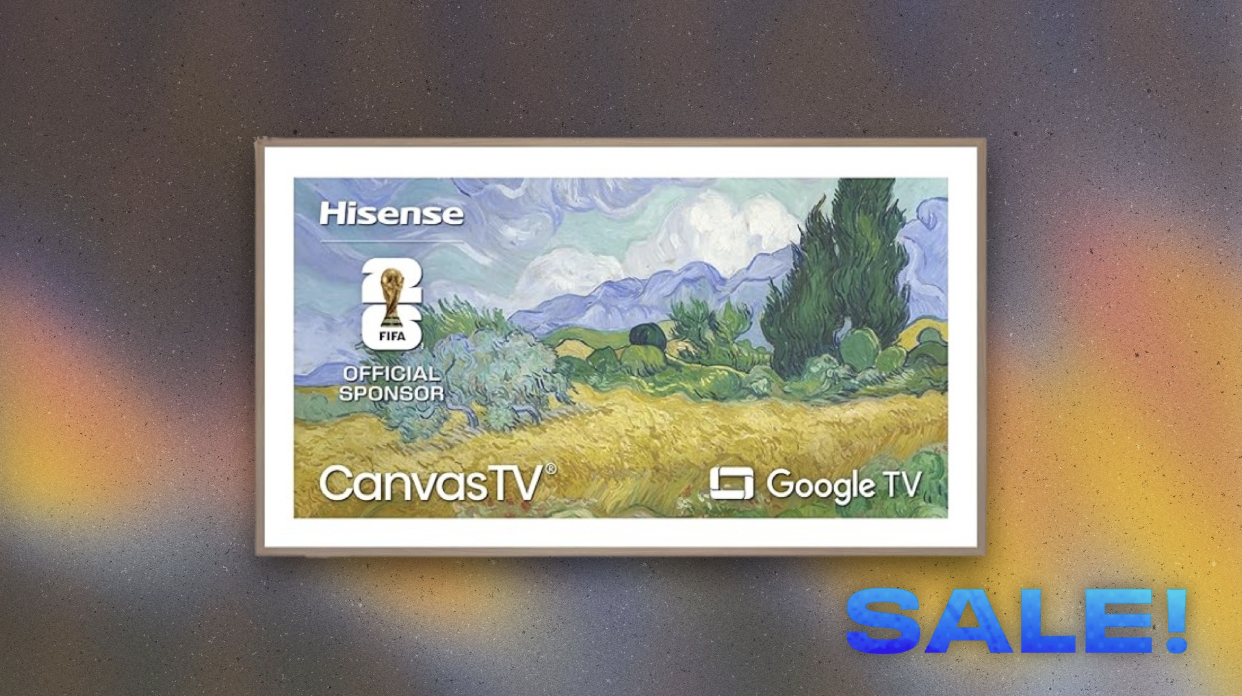 A TV showing the image of a painting.