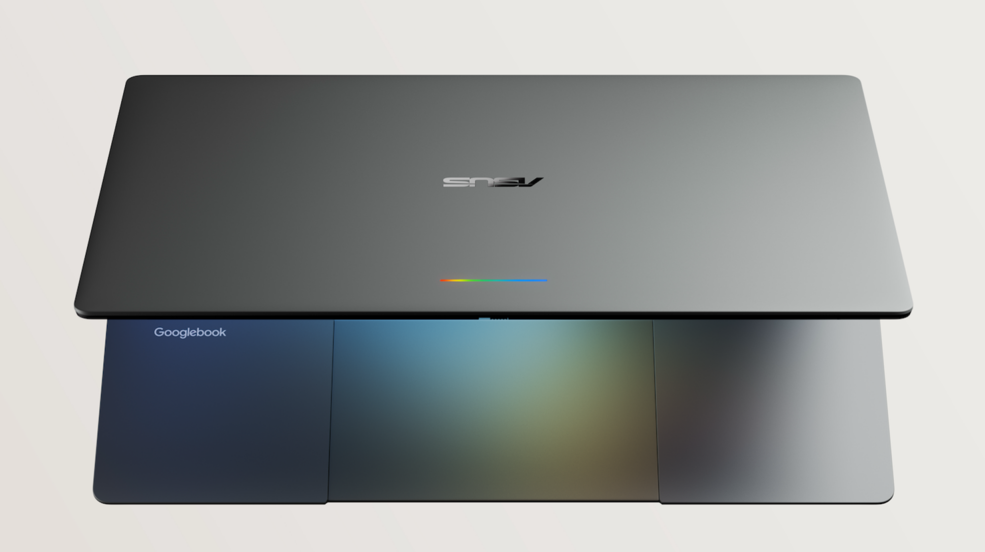 Asus Googlebook laptop viewed from above
