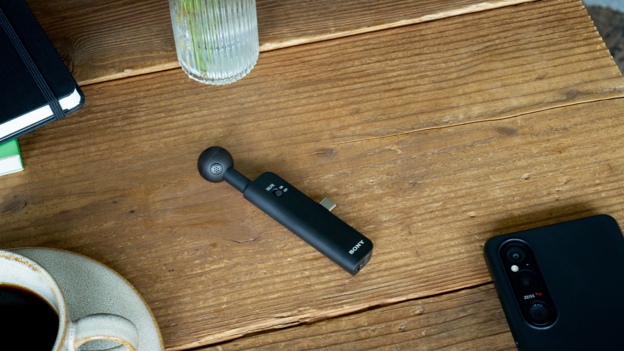 Sony spatial audio mic on a tabletop