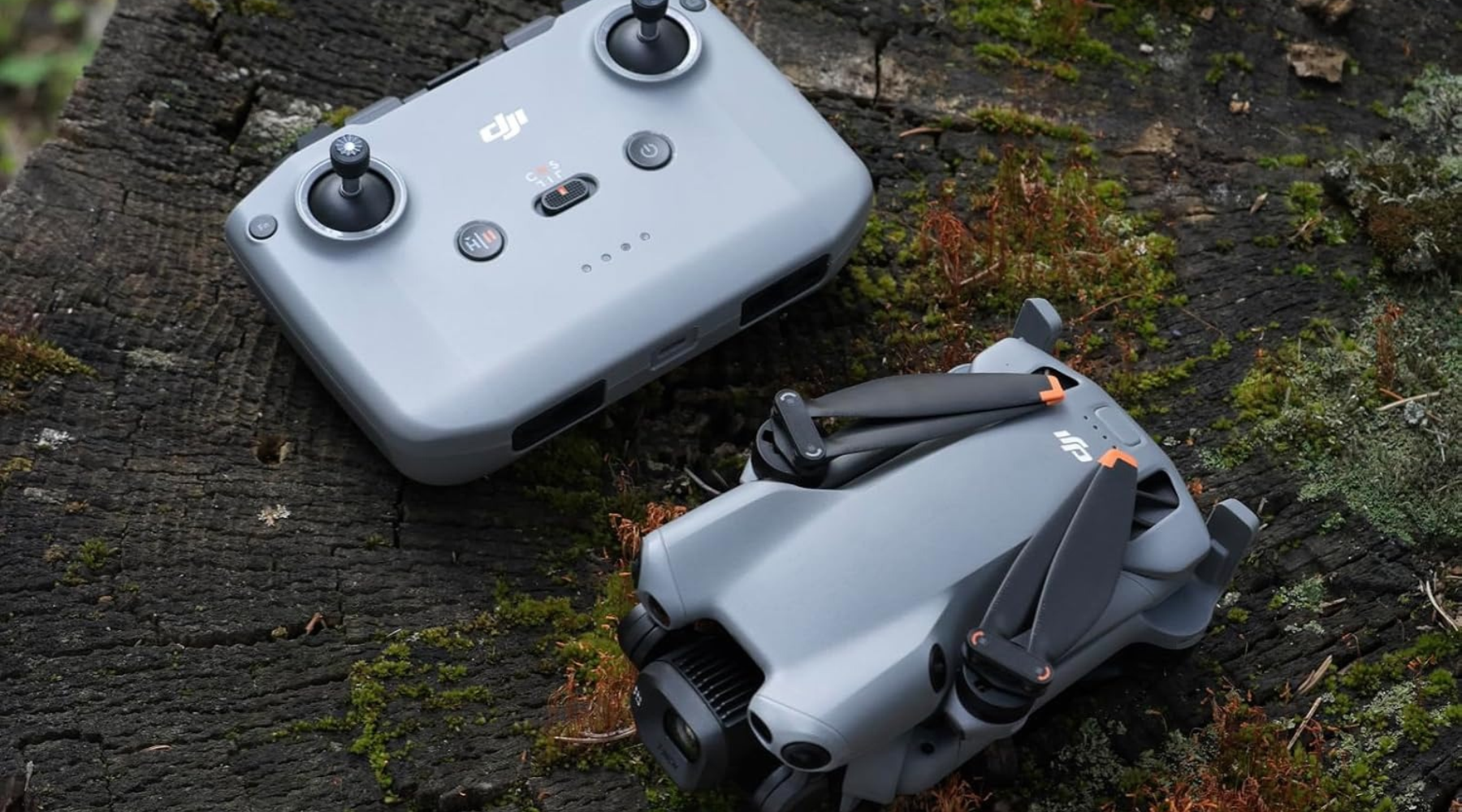 DJI mini 5 pro sitting on the ground.