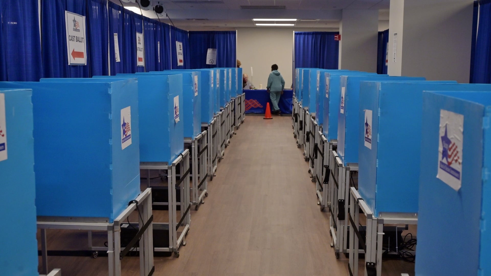 Voting booths in Chicago.