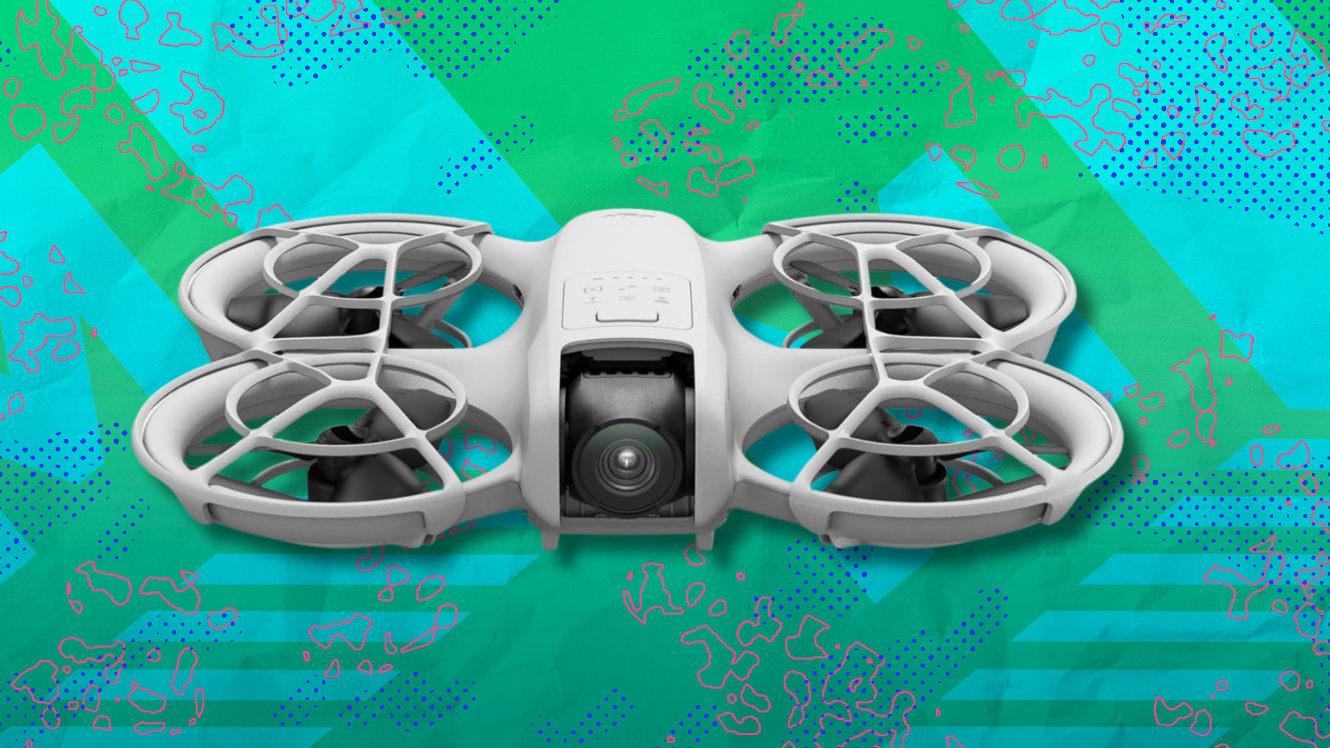 DJI Neo on green abstract background