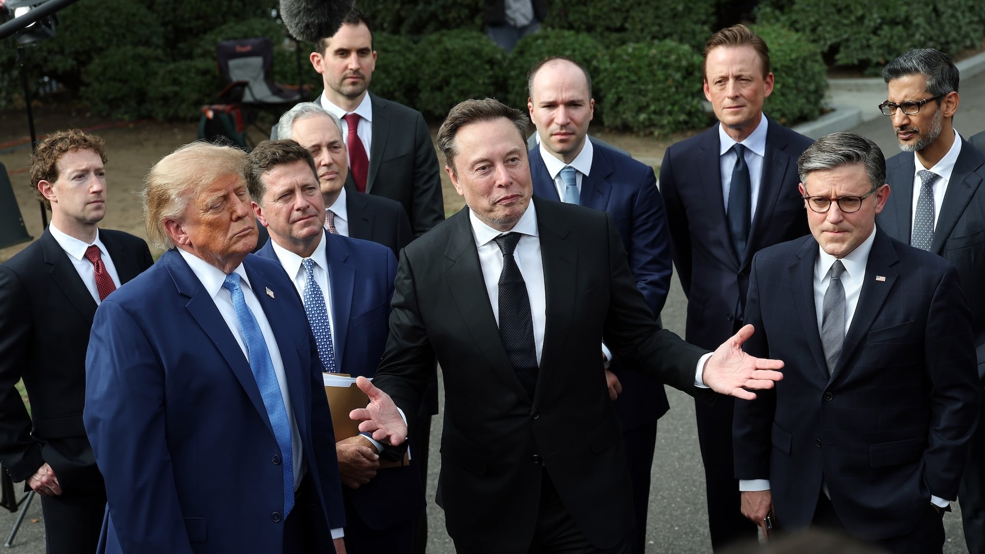 President Trump and tech leaders at the White House in September.