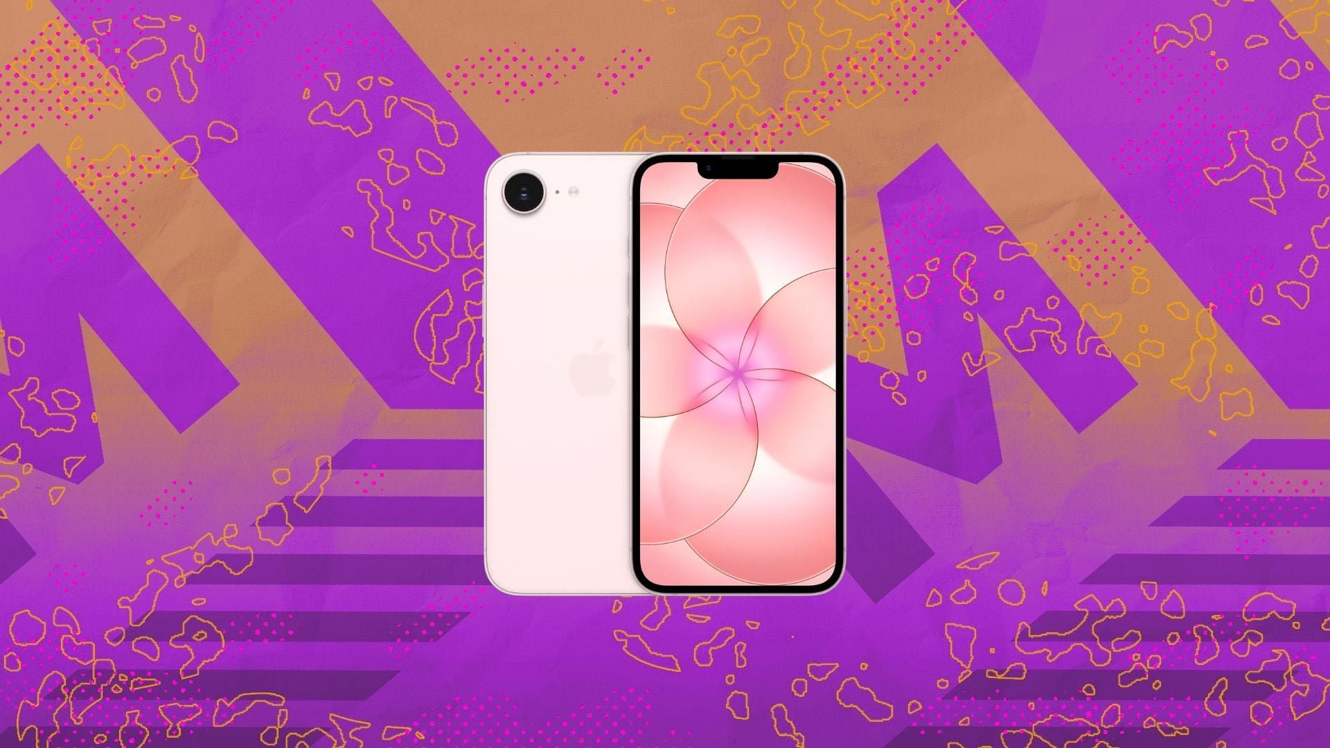 Apple iPhone 17e on composite background