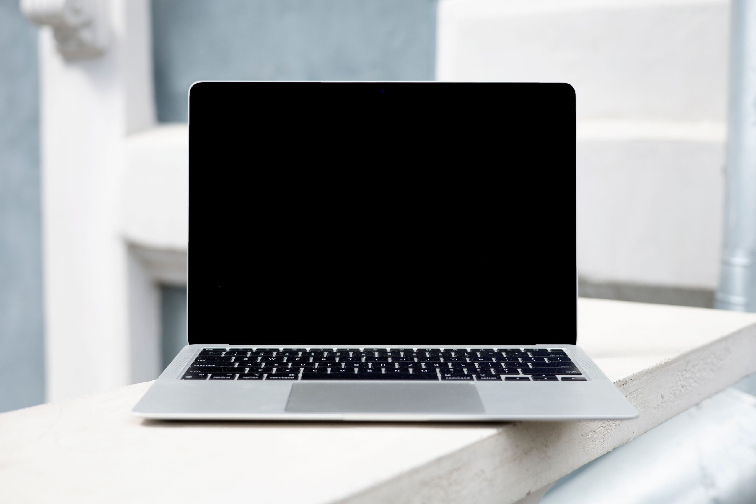 Laptop on desk