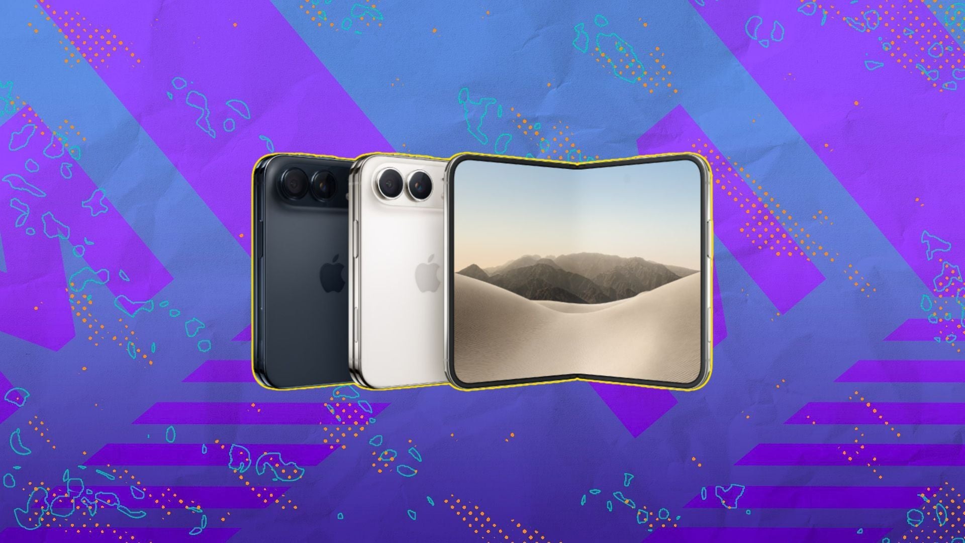 Apple iPhone Duo on composite background