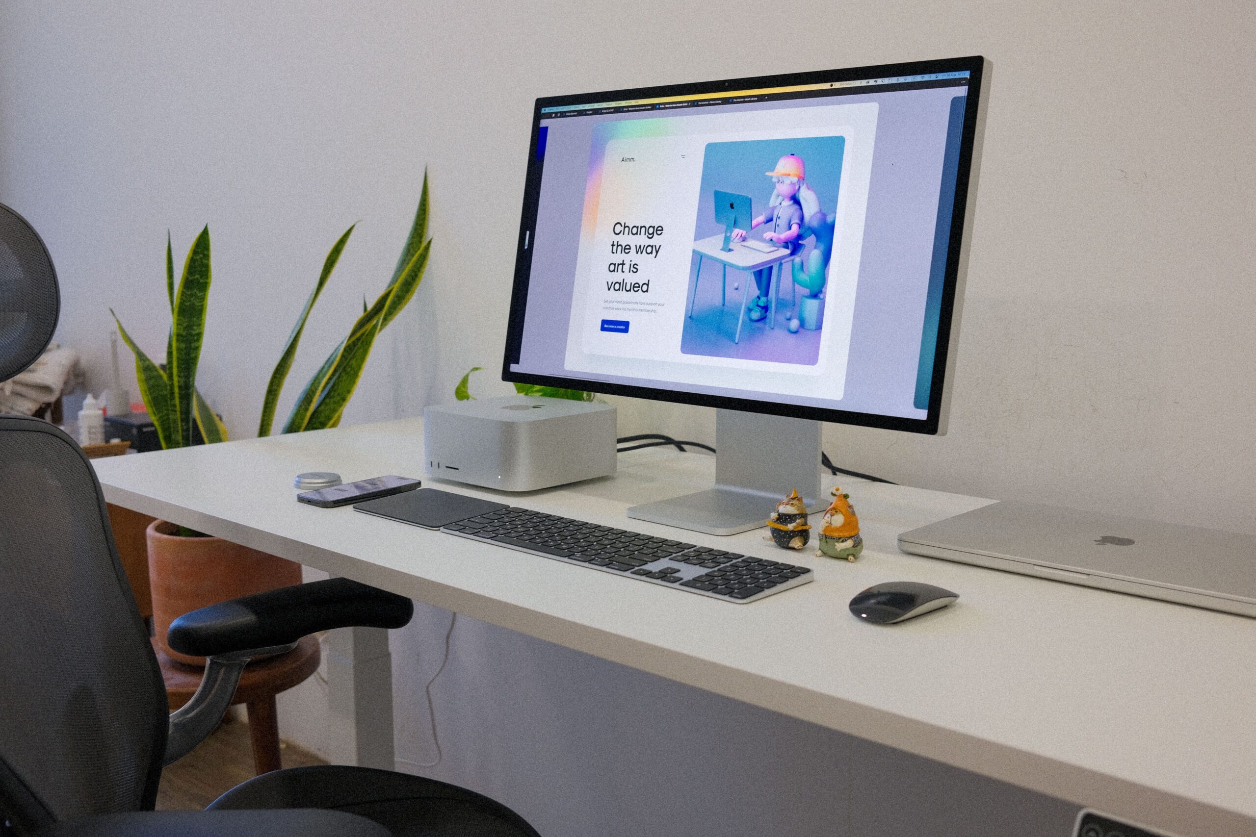 Mac on desk