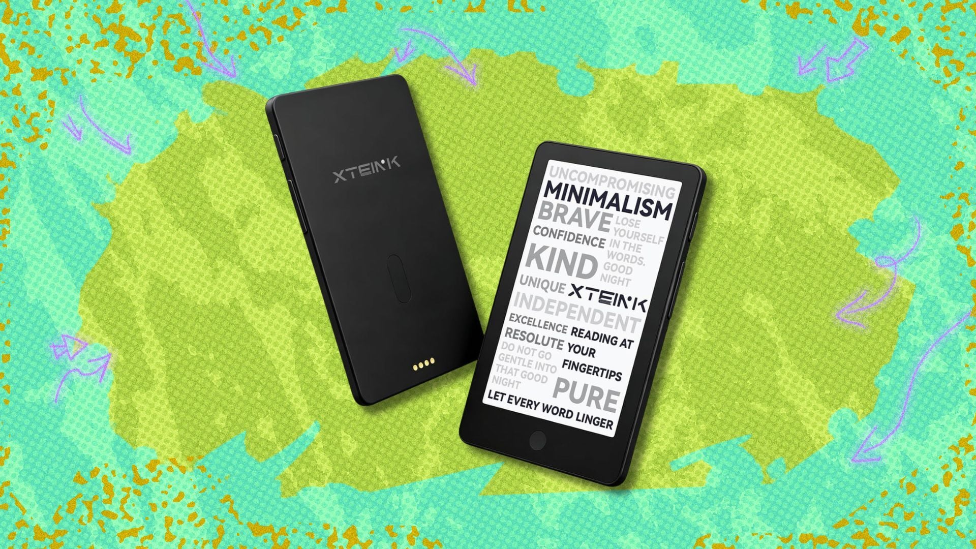 xteink x4 pro e-reader against a green background