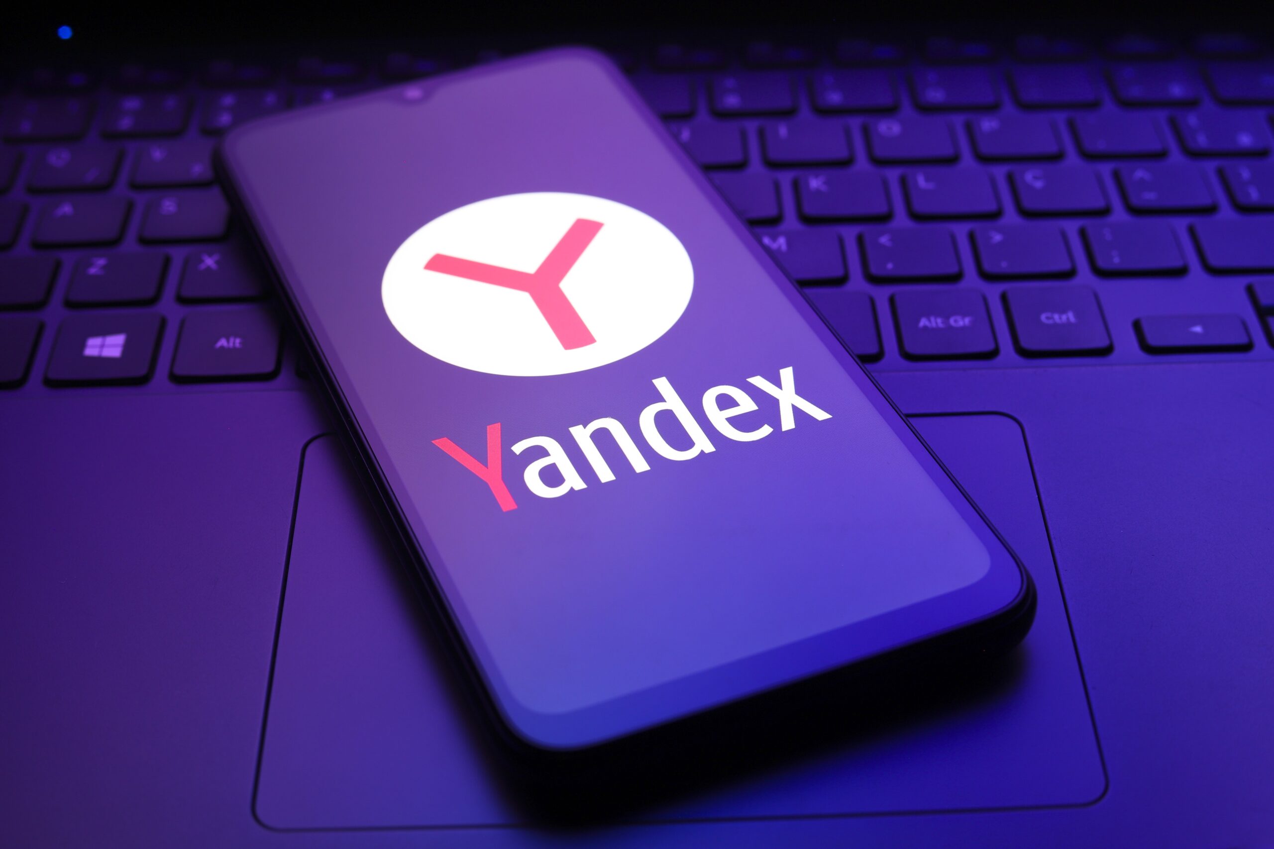 Yandex logo on mobile device