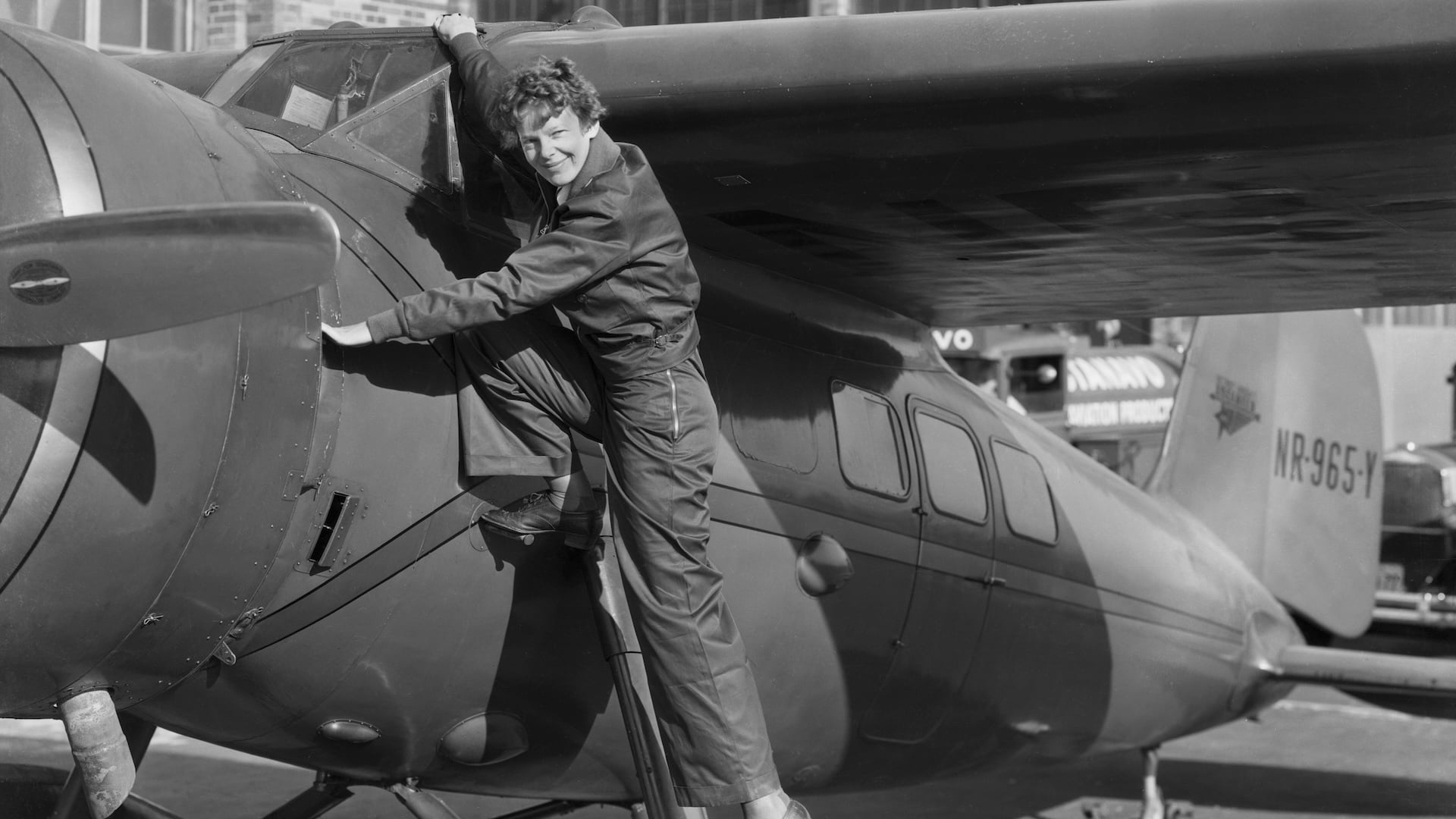 Amelia Earhart and her beloved plane.