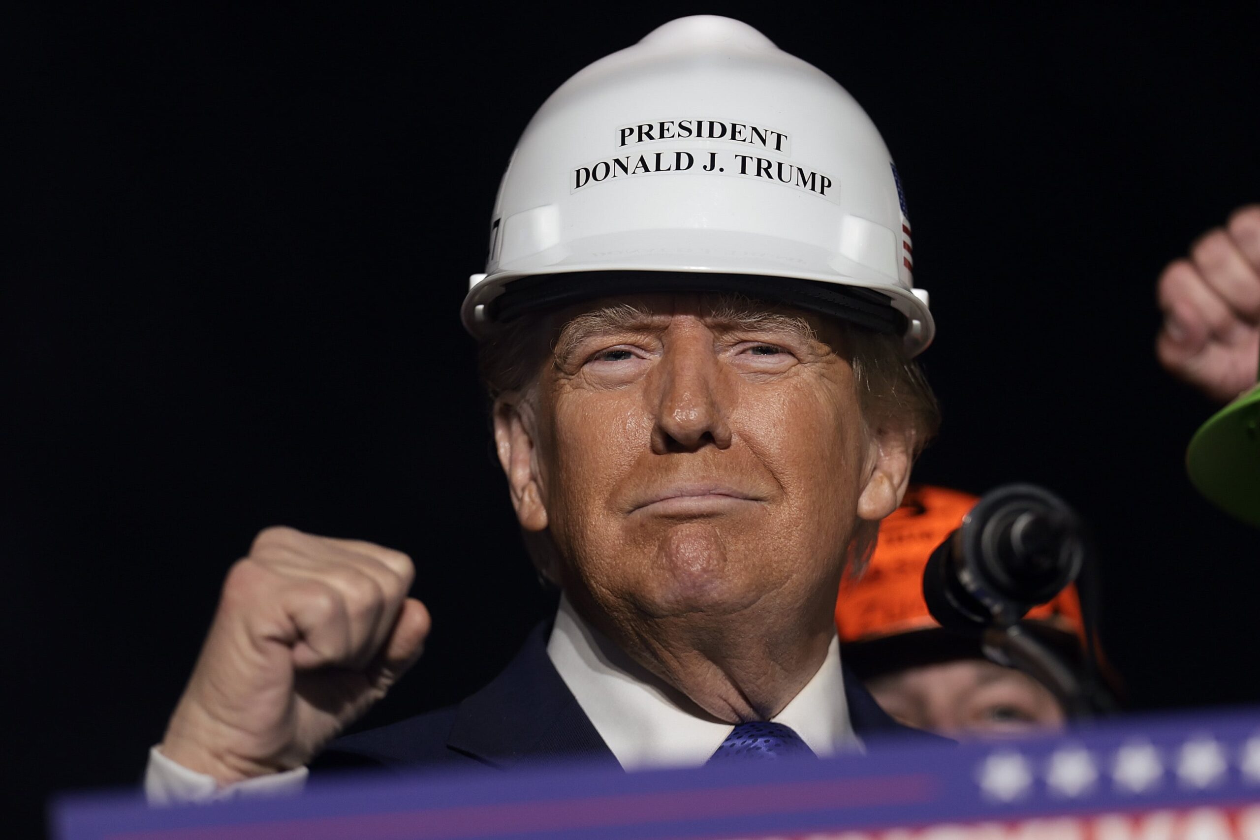 Trump in a hard hat