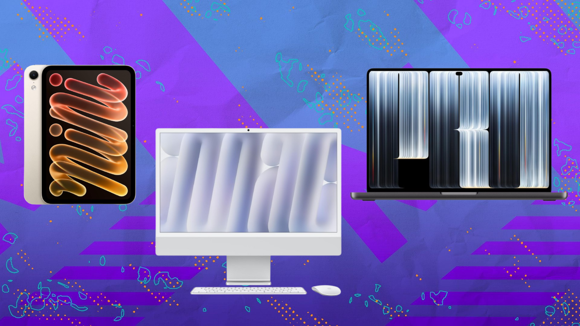 Apple Macbook, iMac and iPad on Mashable composite