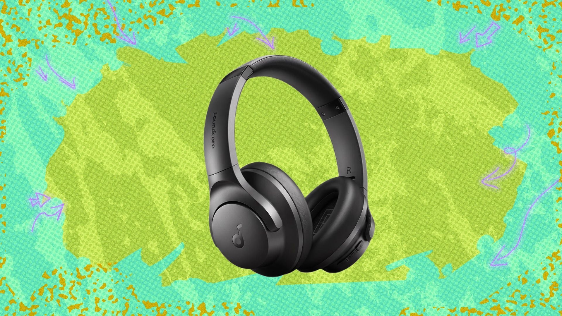 soundcore by anker q20i headphones against a green background