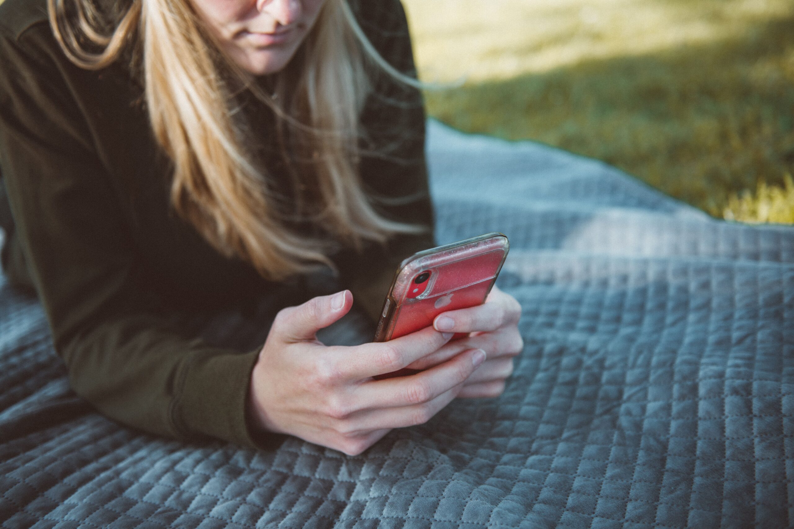 Someone using her phone