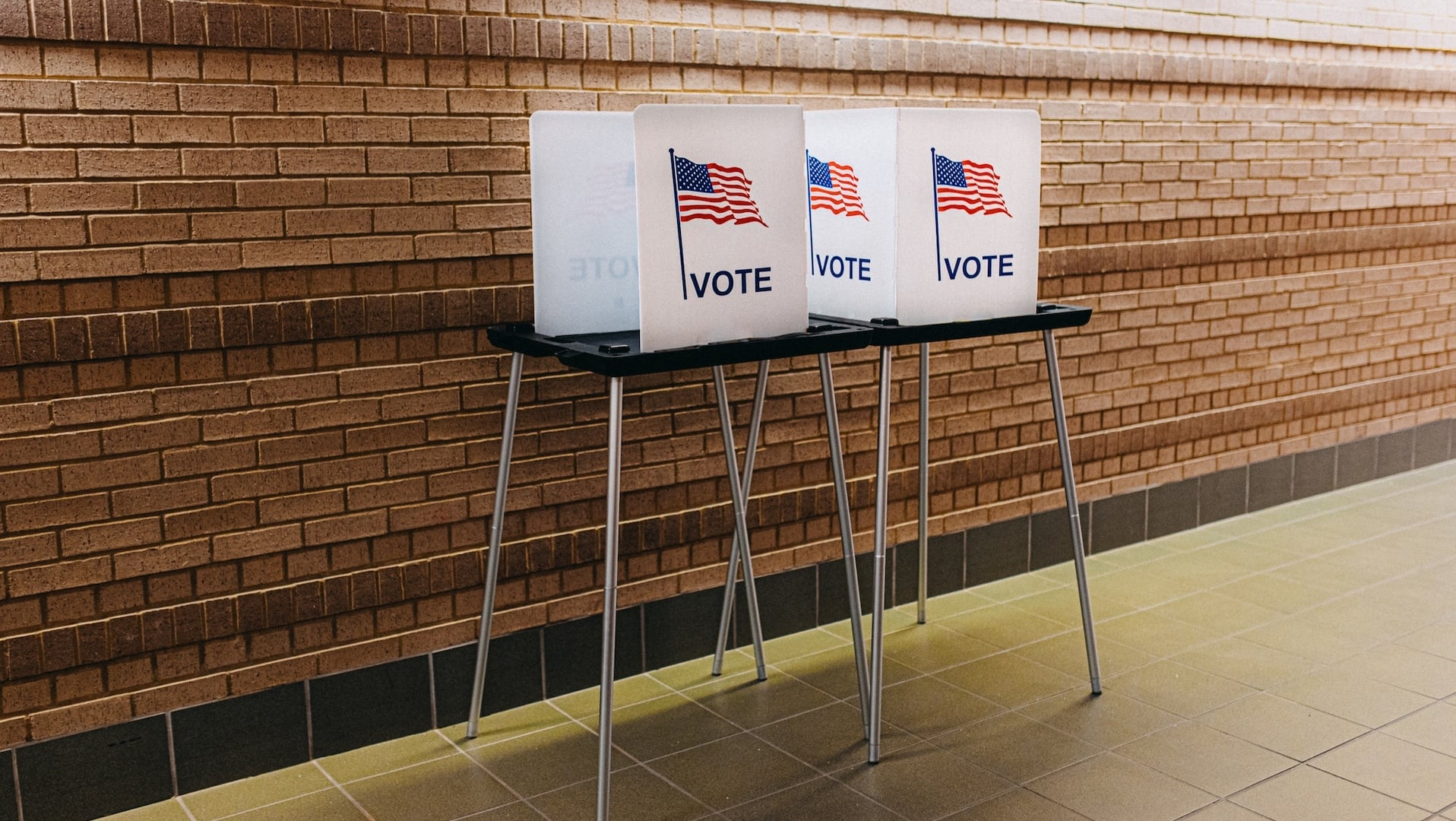 An election booth in the U.S.
