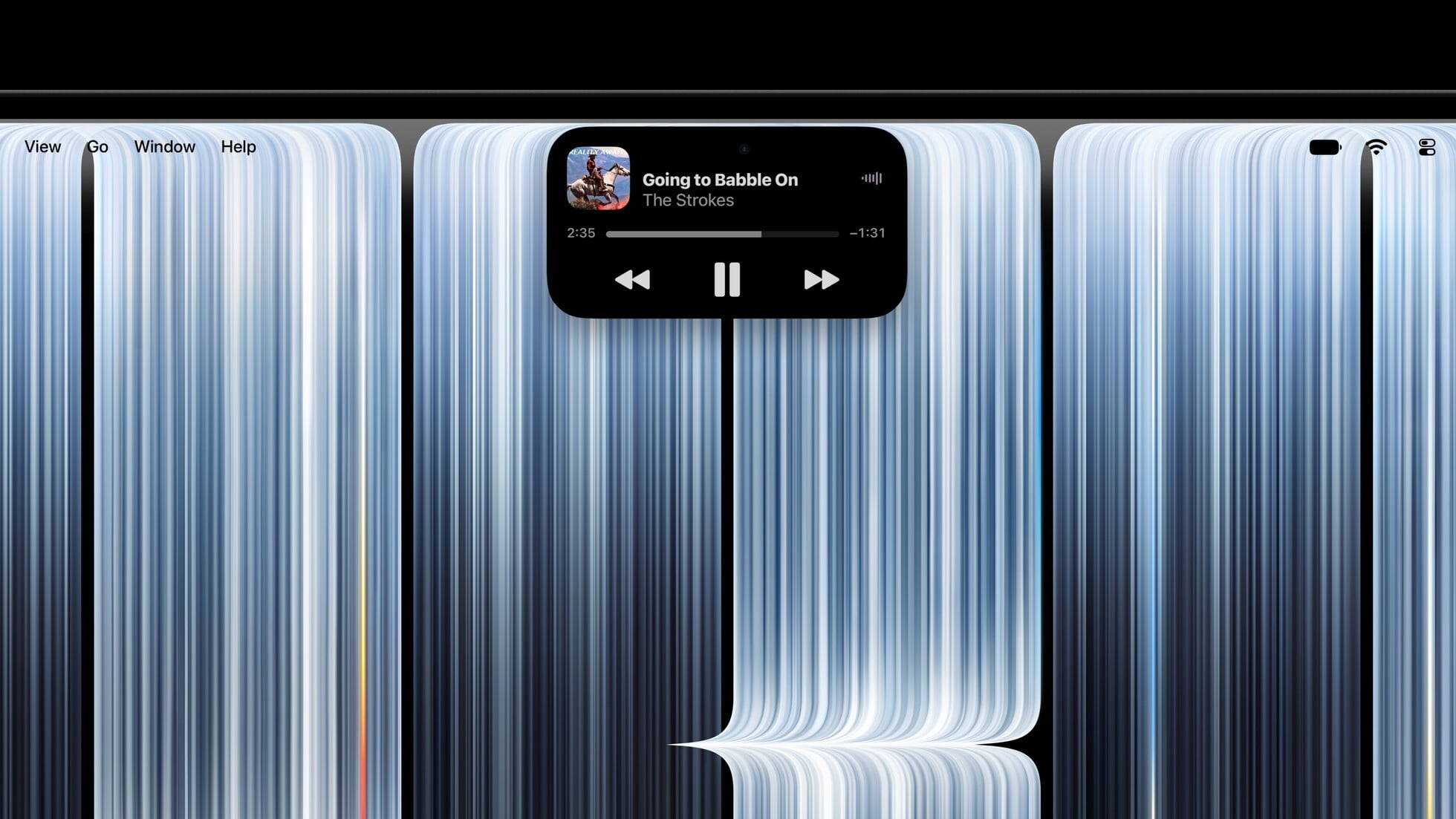 Dynamic Island demonstration on MacBook Pro