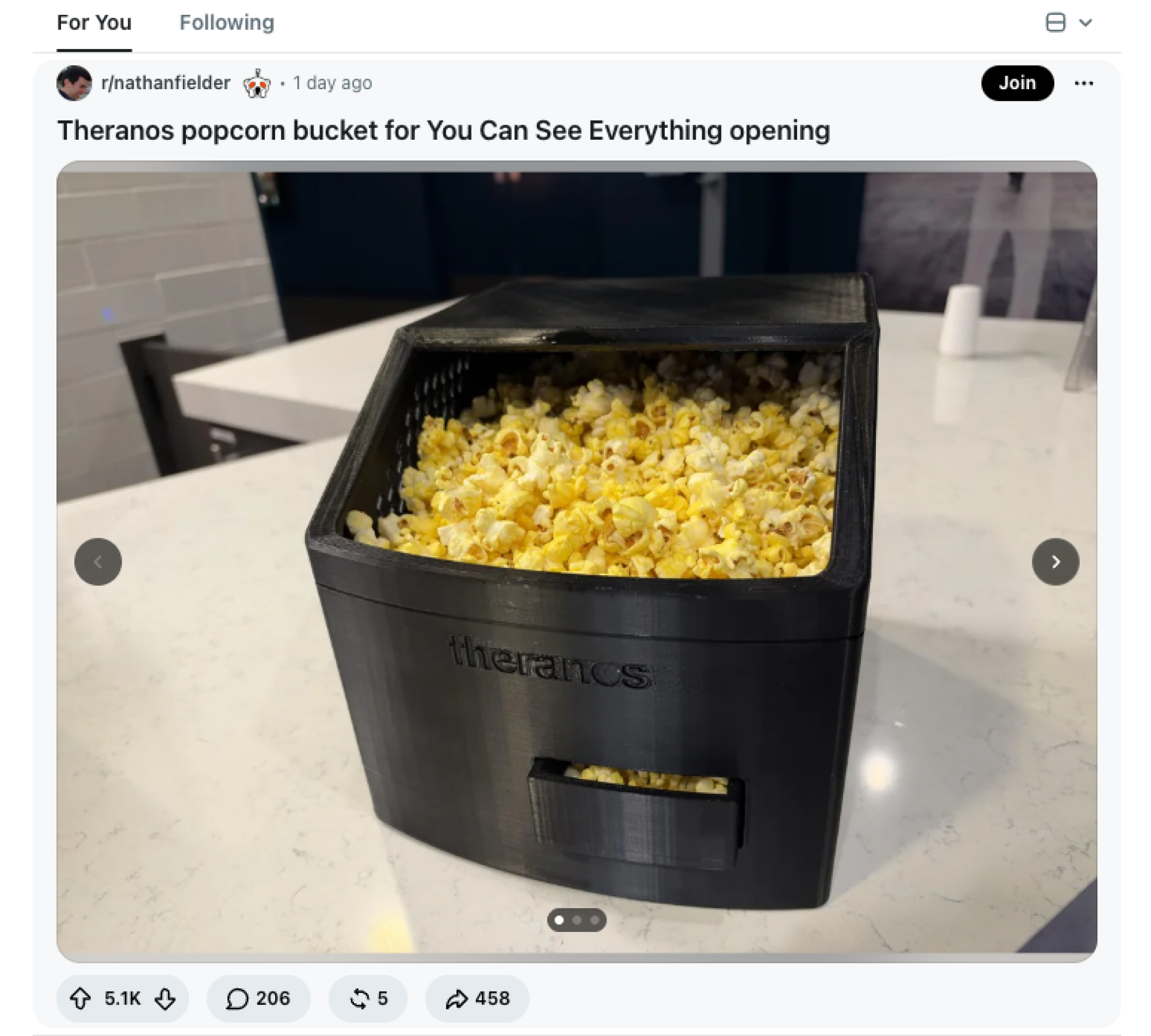 screenshot of reddit homepage showing new 'for you' tab