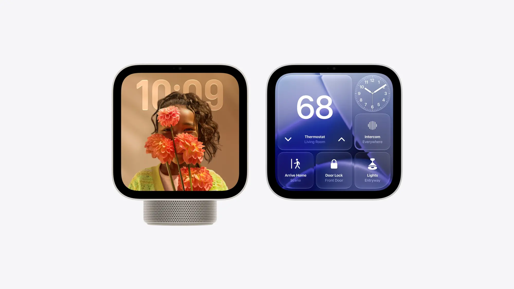 apple homeview smart display with speaker base and without